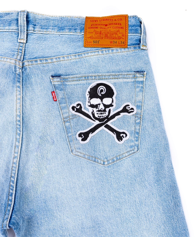 SKULL DENIM light blue