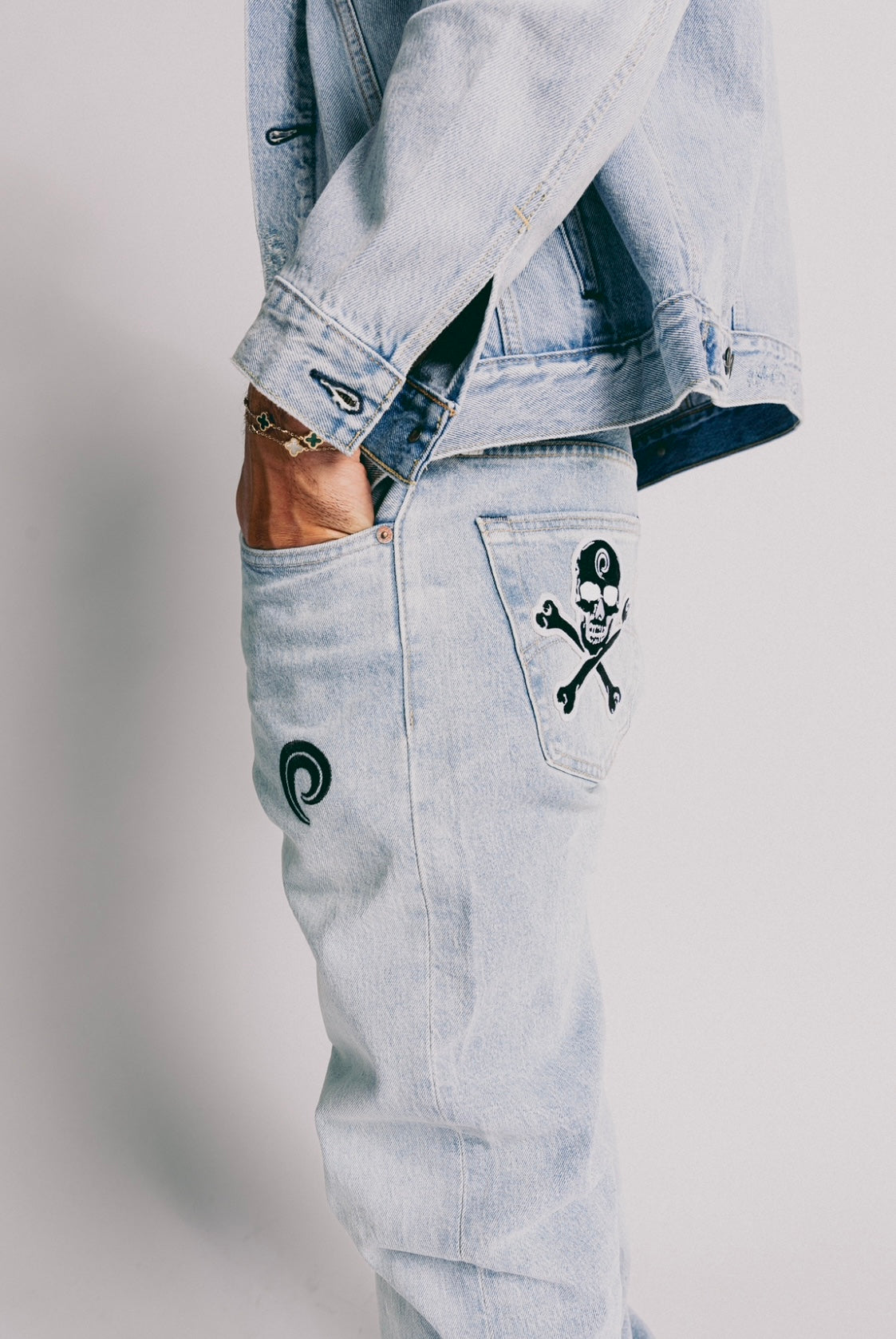 SKULL DENIM light blue