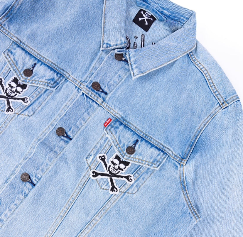 SKULL JACKET "LIGHT BLUE"